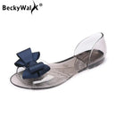 Women Sandals Open Toe Summer Jelly Shoes Woman Fashion Butterfly-knot Flat Sandals Women Beach Shoes Slip On Flip