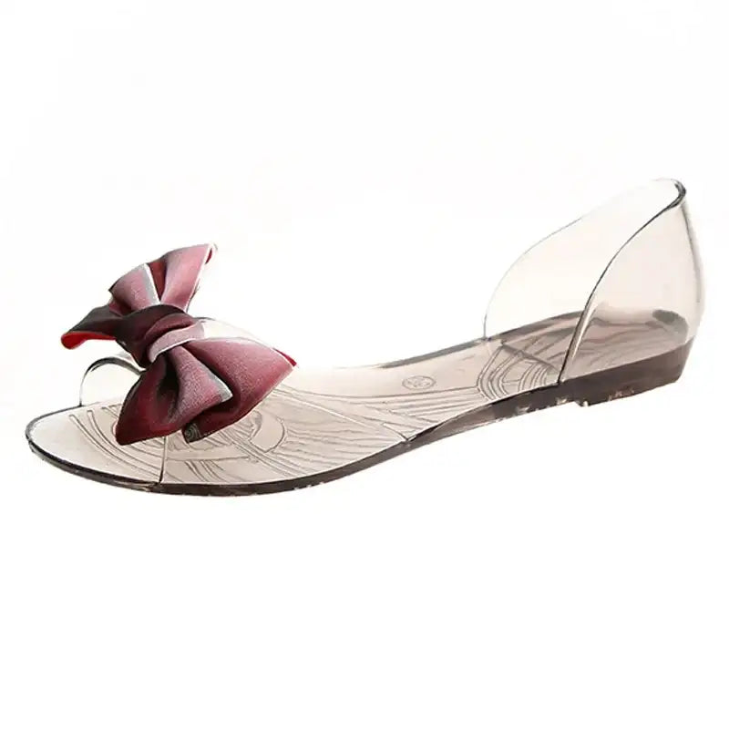 Women Sandals Open Toe Summer Jelly Shoes Woman Fashion Butterfly-knot Flat Sandals Women Beach Shoes Slip On Flip