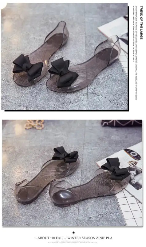 Women Sandals Open Toe Summer Jelly Shoes Woman Fashion Butterfly-knot Flat Sandals Women Beach Shoes Slip On Flip