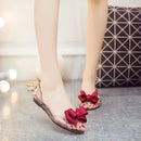 Women Sandals Open Toe Summer Jelly Shoes Woman Fashion Butterfly-knot Flat Sandals Women Beach Shoes Slip On Flip
