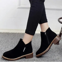 Autumn winter new boots female side ankle boots female low heel low tube student college style female ankle boots