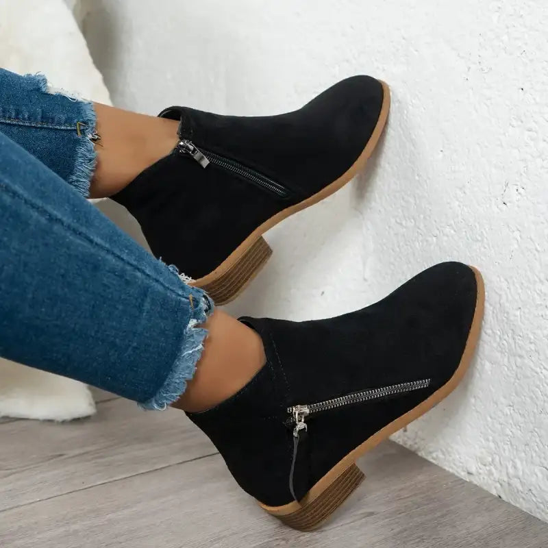 Autumn winter new boots female side ankle boots female low heel low tube student college style female ankle boots