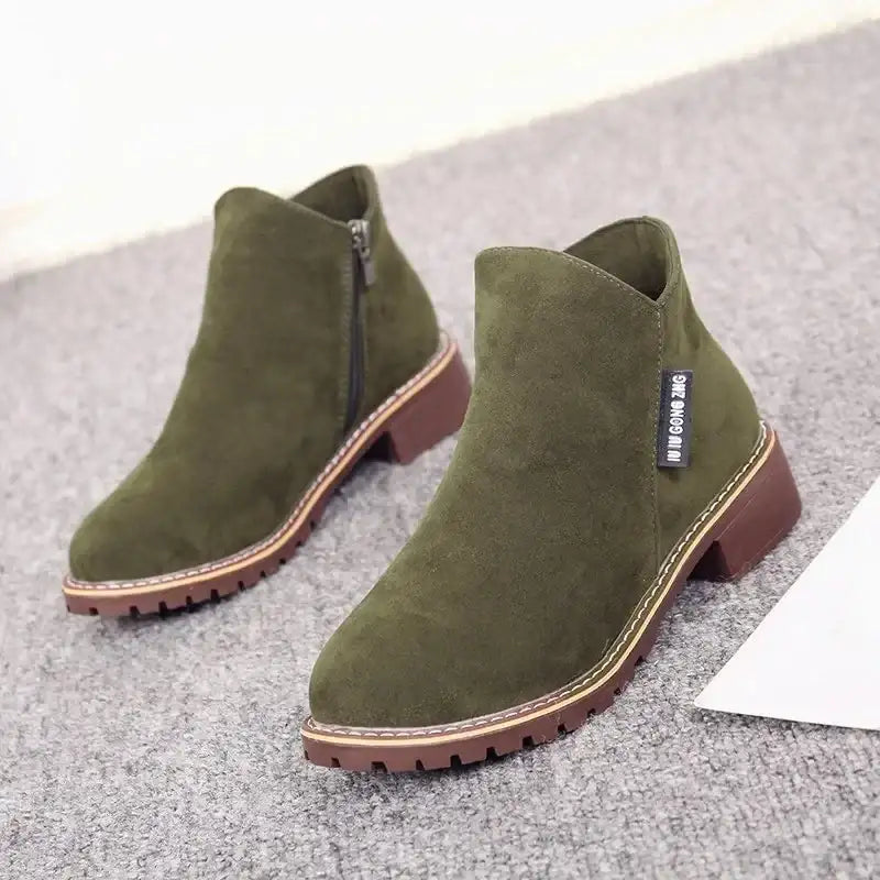 Autumn winter new boots female side ankle boots female low heel low tube student college style female ankle boots