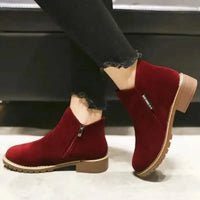 Autumn winter new boots female side ankle boots female low heel low tube student college style female ankle boots
