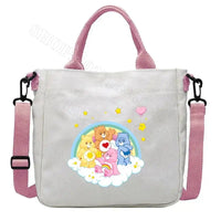Care Bears tote bag with pink accents.