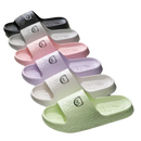 Colorful bear-themed slide sandals.