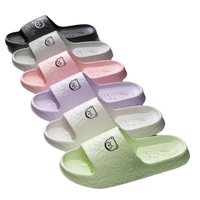 Colorful bear-themed slide sandals.