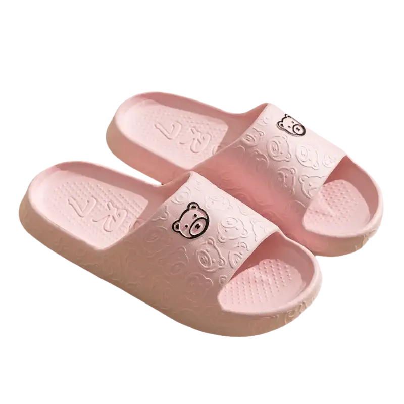Beary Cute Cartoon Slippers Printing Cute For Summer Indoor