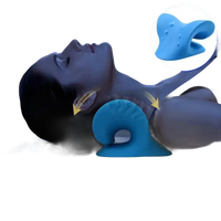 Blue cervical neck pillow.