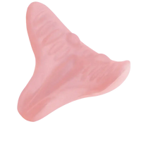 Pink, textured, triangular object.