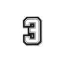 Black and white number three.