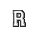 Letter ’R’ charm with layered design.