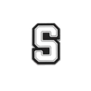 Black and white letter S.