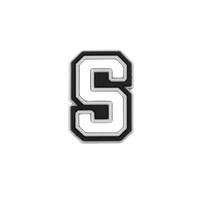 Black and white letter S.