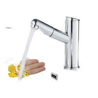 Chrome bathroom faucet.