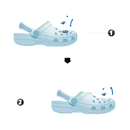 Light blue Crocs instructions.