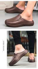 Men Chef Shoes Business Slippers Waterpoof Cover Toe Fashion Casual Daily Plus Size EVA Slippers Indoor