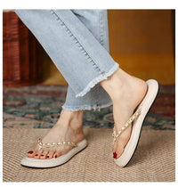 Shoes Woman Trend Ladies Shoes New Fashion Metal Chain Women’s Slippers Summer Flat Casual Beach Flip Flops Women