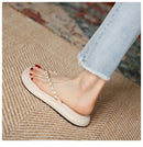 Shoes Woman Trend Ladies Shoes New Fashion Metal Chain Women’s Slippers Summer Flat Casual Beach Flip Flops Women
