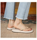 Shoes Woman Trend Ladies Shoes New Fashion Metal Chain Women’s Slippers Summer Flat Casual Beach Flip Flops Women