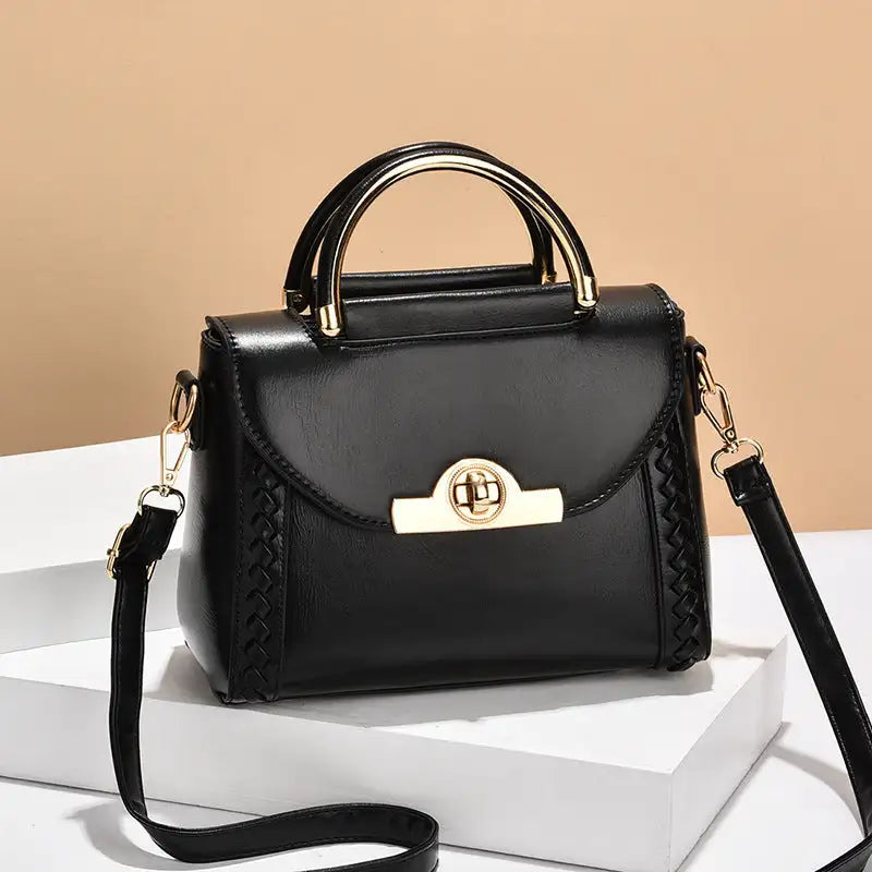 Chic Handbags White Black Gold Double Connector Shoulder