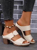 Women Summer Lightweight Hollow Sandals High Heels New Dress Chunky Open Toe Slippers Female 2024 Casual Slingback