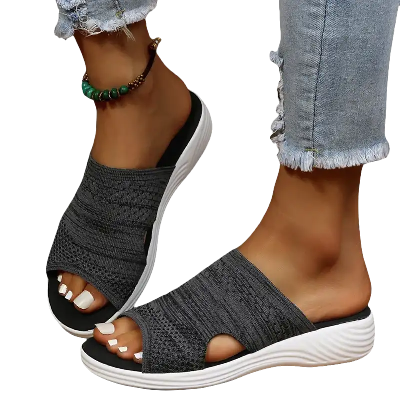 Cozy Knit Slides Women Summer Shoes Fashion Wedge Shoes