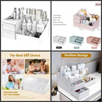White New Drawer Makeup Storage Box Dormitory Finishing Plastic Shelf Cosmetics Skin Care Dressing Table Desktop