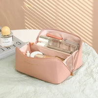 Large Capacity Cosmetic Bag Cosmetic Storage Bag PU Leather Portable Travel Toiletry Bag Women Cosmetic Bag Toiletries