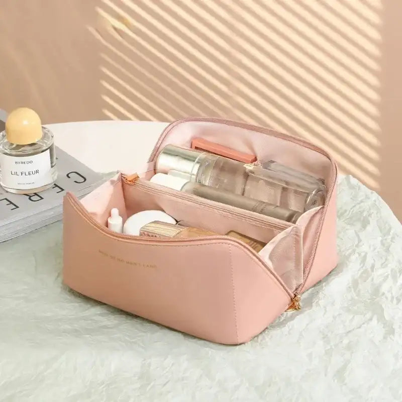 Large Capacity Cosmetic Bag Cosmetic Storage Bag PU Leather Portable Travel Toiletry Bag Women Cosmetic Bag Toiletries