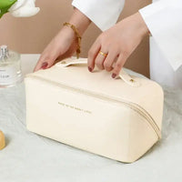 Large Capacity Cosmetic Bag Cosmetic Storage Bag PU Leather Portable Travel Toiletry Bag Women Cosmetic Bag Toiletries