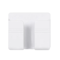 White plastic wall mount phone, punch free wall mount for easy setup