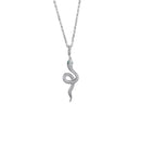 Chilled Serpent Silver Necklace - White Gold Color / 925 Silver