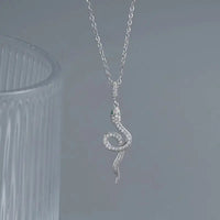 Chilled Serpent Silver Necklace - White Gold Color / 925 Silver