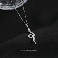 Chilled Serpent Silver Necklace - White Gold Color / 925 Silver
