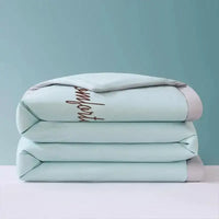 Fiber Summer Cooling Air Conditioning Blanket - Embroidery Green / 200X230cm