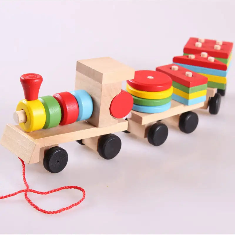 Choo Choo! My First Wooden Tractor Train Puzzle Educational Set