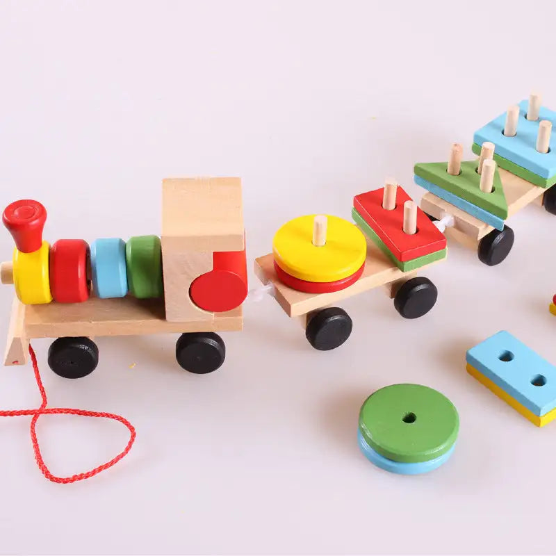 Choo Choo! My First Wooden Tractor Train Puzzle Educational Set