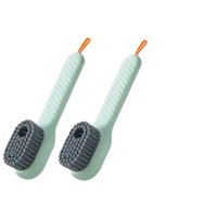 Green cleaning brushes.