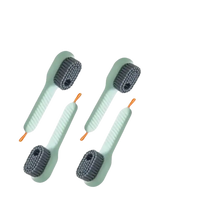 Green cleaning brushes.