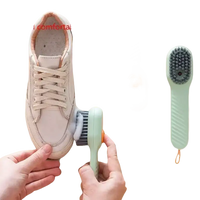 Shoe cleaning brush with dense bristles.