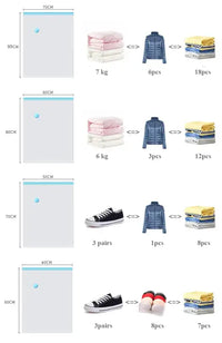 1PC Transparent Border Vacuum Bag For Clothes Storage Bag Home Organizer Compressed Seal Travel Saving Bag