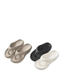 Assorted flip-flop sandals.