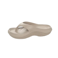 Beige thong sandal.