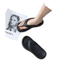 Black platform flip-flops.