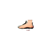 Shoe size chart with foot measurement guide.