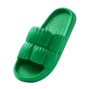 Green puffy slide sandal.
