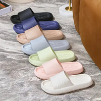 4cm Thick Platform Pillow Slippers Women 2024 Summer Eva Soft Sole Indoor Slides Woman Flat Non Slip Bathrooom Home