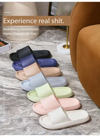 4cm Thick Platform Pillow Slippers Women 2024 Summer Eva Soft Sole Indoor Slides Woman Flat Non Slip Bathrooom Home