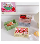 6 Color Organizing Storage Baskets Case Folding Student Desktop Basket Tape Stationery Plastic Foldable Container